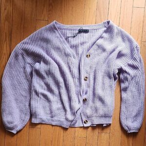 Zaful Purple Cardigan Cozy Knit Sweater